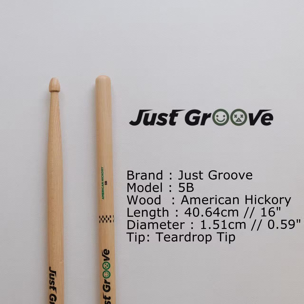 JustGroove 5B Drumsticks